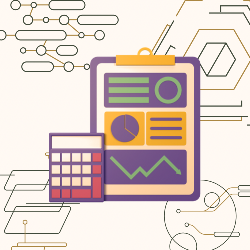 calculator and clipboard with charts